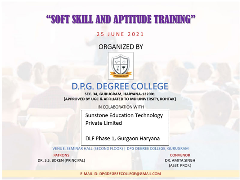 Soft Skills and Aptitude Training - DPG Degree College